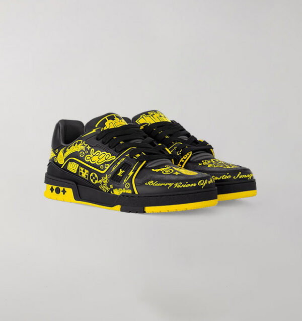 Trainer Black Yellow Graffiti - Image 2