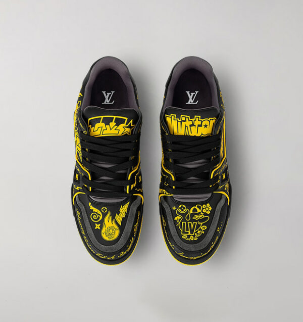 Trainer Black Yellow Graffiti - Image 3