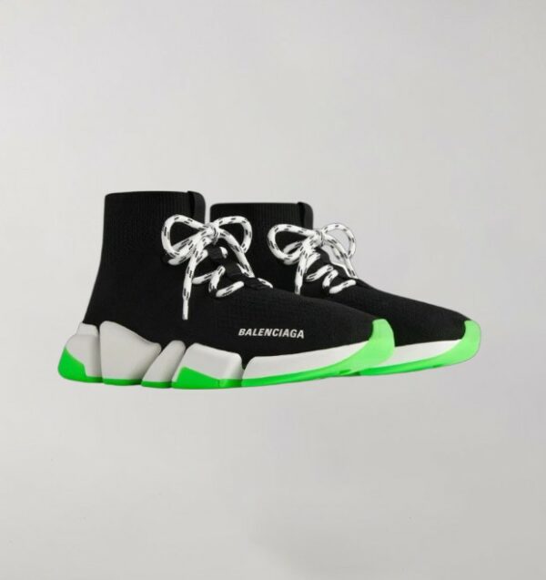 Balenciaga Speed 2.0 Black White Green - Image 2