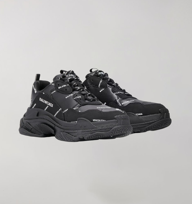 Balenciaga Triple S Logo Allover Black - Image 2