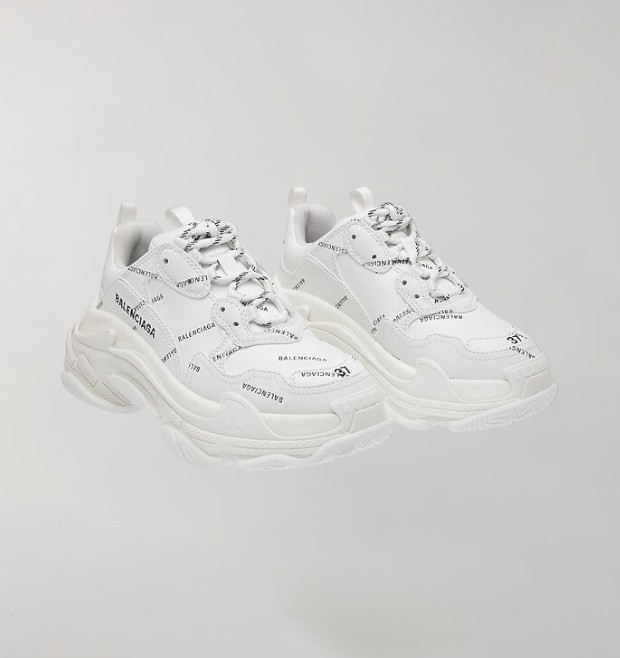 Balenciaga Triple S Logo Allover White - Image 2
