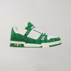 Louis Vuitton Trainer Green Monogram Denim White