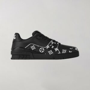 Louis Vuitton Trainer Black Monogram White