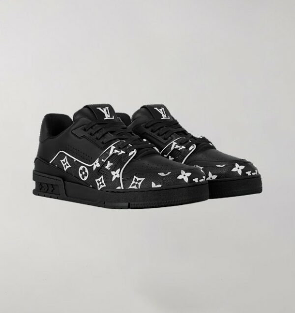 Louis Vuitton Trainer Black Monogram White - Image 2