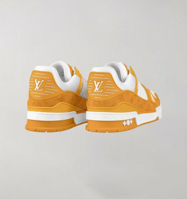 Louis Vuitton Trainer Yellow Monogram Denim White - Image 3