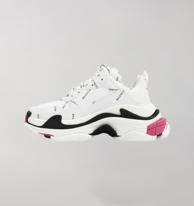Balenciaga Triple S Logo Allover White Pink - Image 3