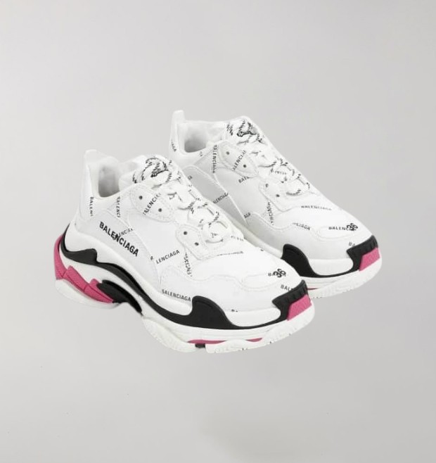 Balenciaga Triple S Logo Allover White Pink - Image 2