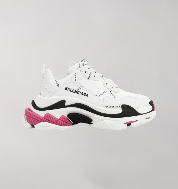 Balenciaga Triple S Logo Allover White Pink