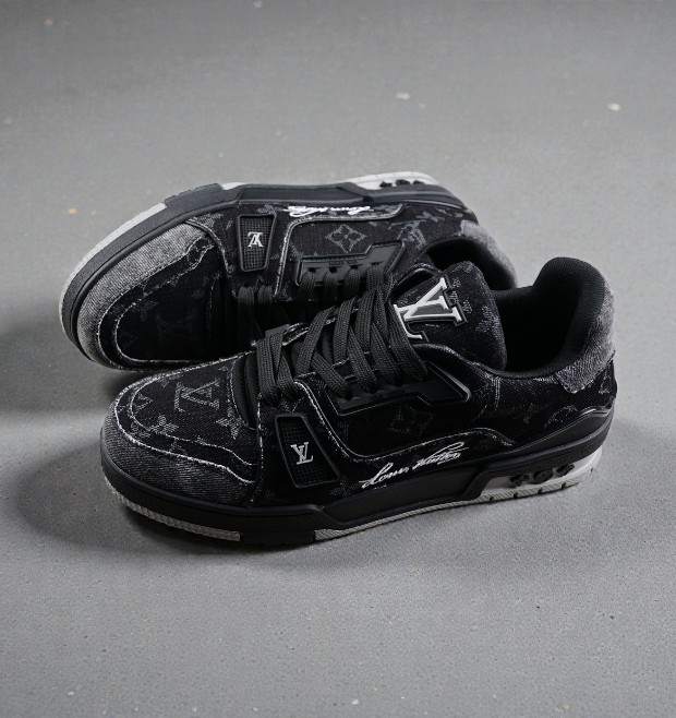 Louis Vuitton Trainer Black Monogram Denim - Image 3